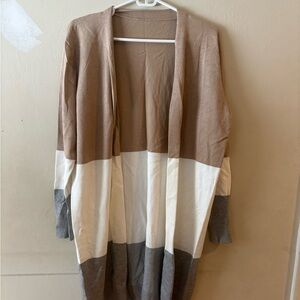Color Block Open Cardigan